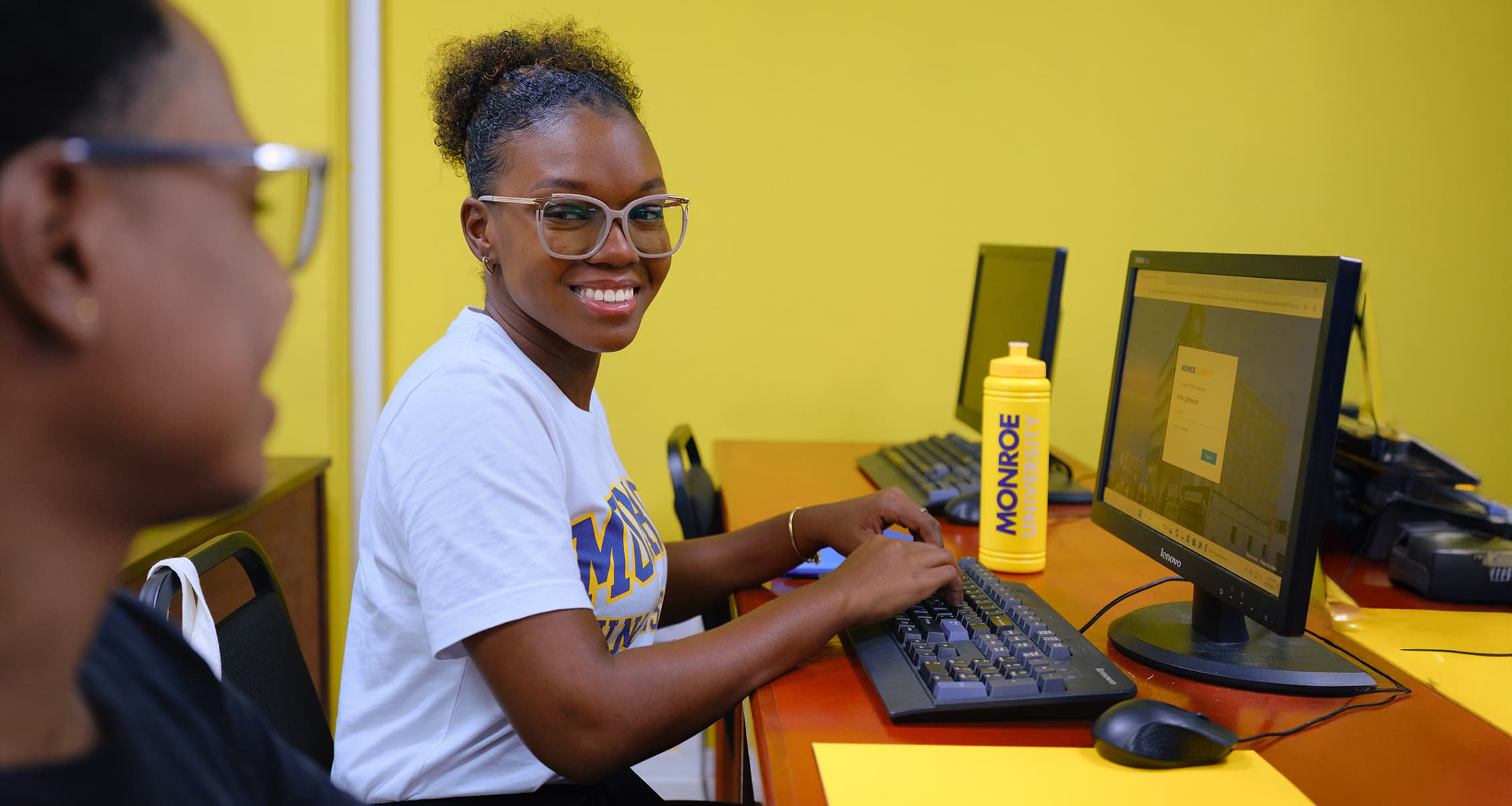Students learning at Monroe University's Saint Lucia campus